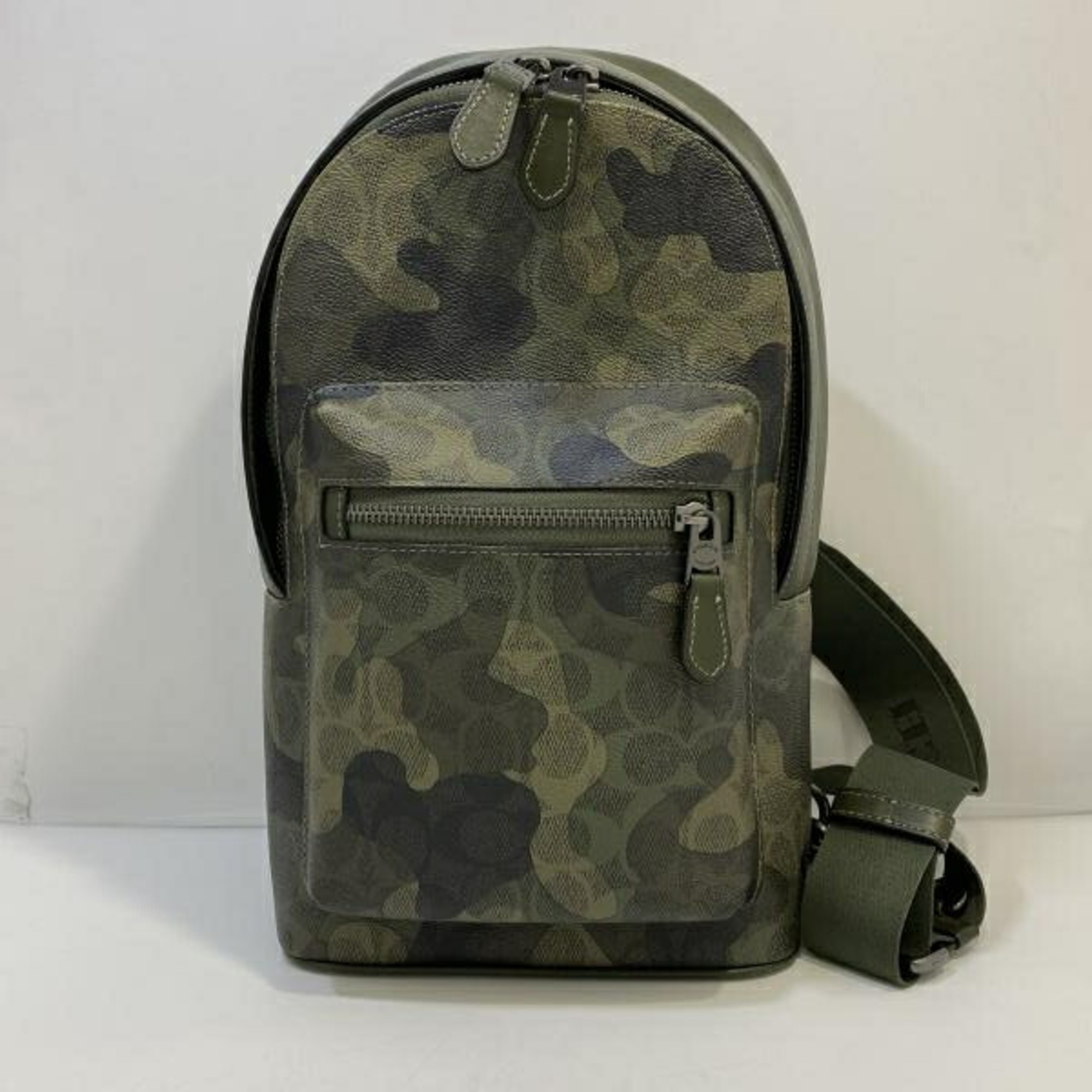 Coach Signature Camo Print Shoulder Bag, Green, F2447-Cw312